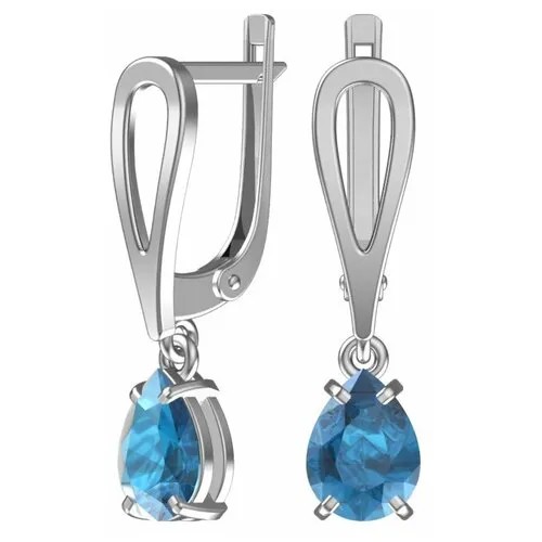 Серебряные серьги с синтетическим кварцем 2101297-04285