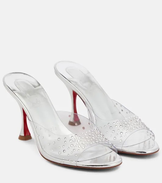 Декорированные мюли Degramule 85 Christian Louboutin, серебряный