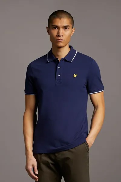 Рубашка-поло с контрастной отделкой Lyle & Scott, синий