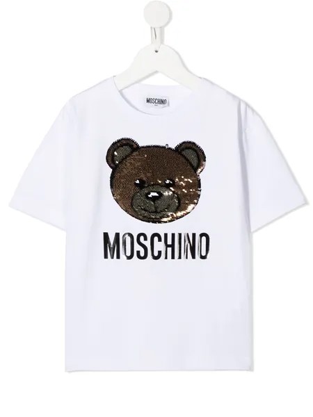 Moschino Kids футболка с пайетками