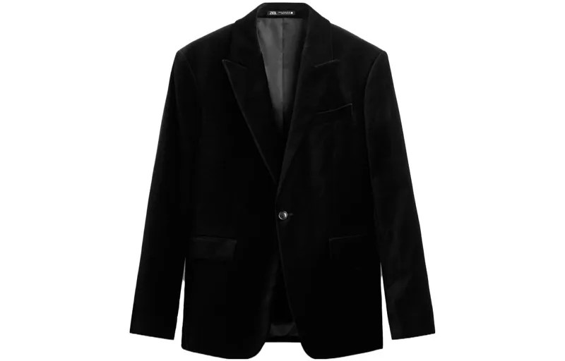 Деловой костюм мужской черный Zara, черный