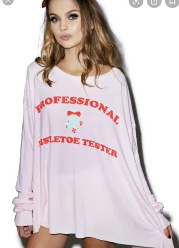 Wildfox Couture Professional Mistletoe Tester Термальный топ оверсайз с длинными рукавами