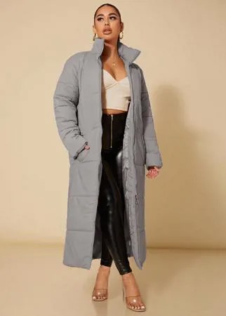 Утепленная куртка с карманами длинный