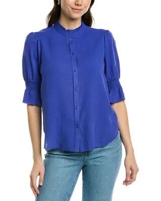 Шелковая рубашка Go Silk Fleamarket женская синяя, L