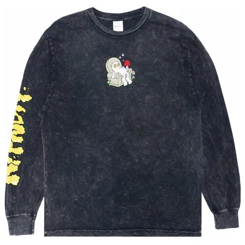 Лонгслив Ripndip 2 moods black mineral wash, размер L