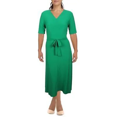 Женское зеленое вязаное платье миди MSK с v-образным вырезом XL BHFO 2524