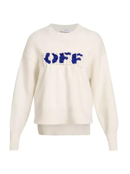 Шерстяной свитер с логотипом Off-White, белый