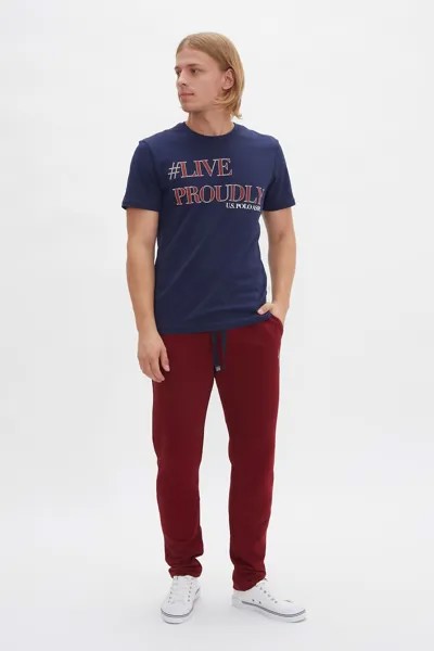 Спортивные брюки мужские U.S. POLO Assn. G081SZ0OP0R-HENBIXSK20 бордовые XL