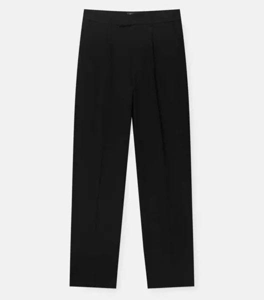 Элегантные брюки со складками Pull&Bear, черный