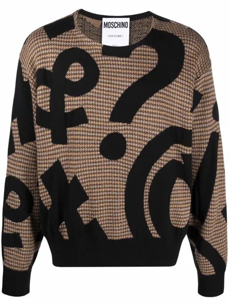 Moschino джемпер Symbols вязки интарсия