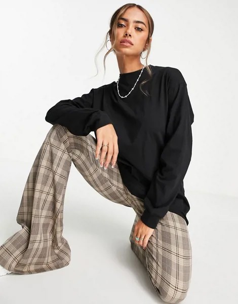 Черный oversized-лонгслив Cotton:On