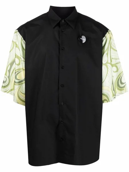Raf Simons рубашка с контрастными рукавами