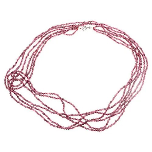 Колье из серебра 925 пробы с гранатами 85cm_GR_WG ELEMENT47, длина 85 см.