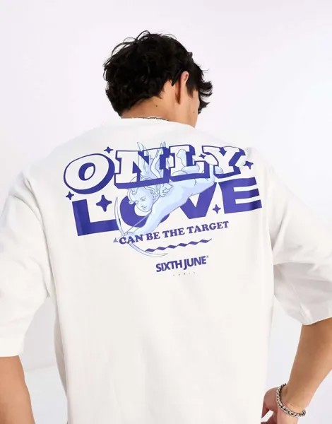 Белая футболка Six June only love