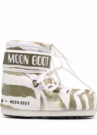 Moon Boot ботинки со шнуровкой и зебровым принтом