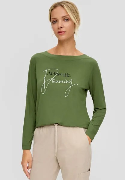 Блузка с длинными рукавами s.Oliver, темно-зеленый