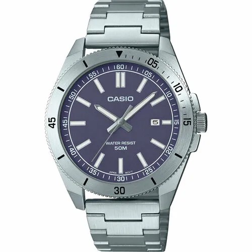 Наручные часы CASIO MTP-B155D-2E, серебряный, фиолетовый