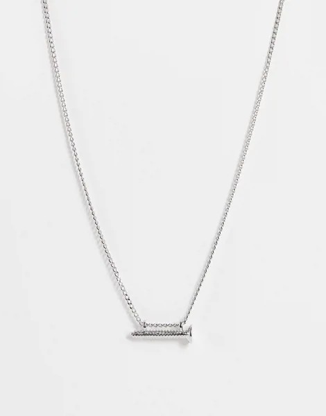 Серебристое ожерелье с подвеской в виде винтика Topshop-Серебряный