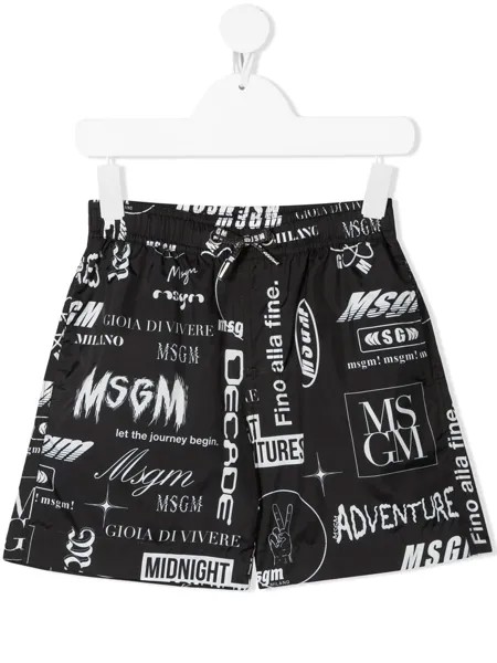 MSGM Kids плавки с графичным принтом