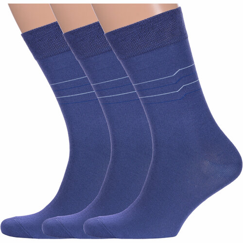 Носки PARA socks, 3 пары, размер 27-29, синий