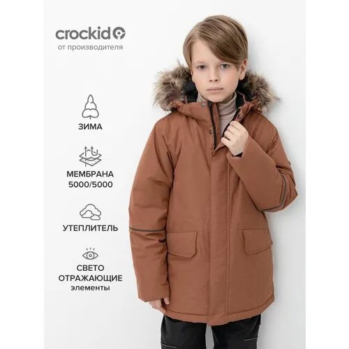 Куртка crockid ВК 36100/1 ГР, размер 152-158/84/72, коричневый