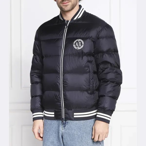 Куртка-Бомбер стандартного кроя Znwrz, пуховик Armani Exchange, синий