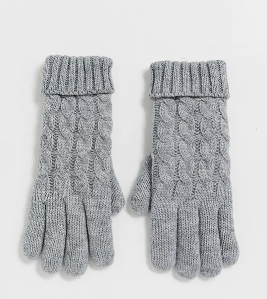 Серые вязаные перчатки эксклюзивно от Stitch & Pieces-Серый