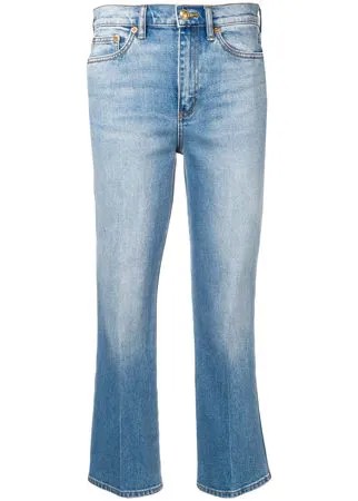 Tory Burch укороченные джинсы с выцветшим эффектом
