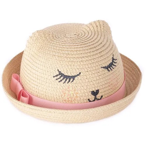 Шляпа для девочки, COCCODRILLO, размер 50, цвет бежевый
