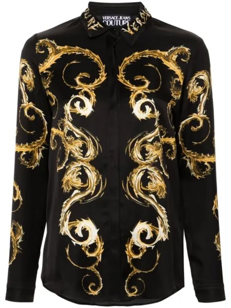 Versace Jeans Couture рубашка поло с принтом Baroccoflage, черный
