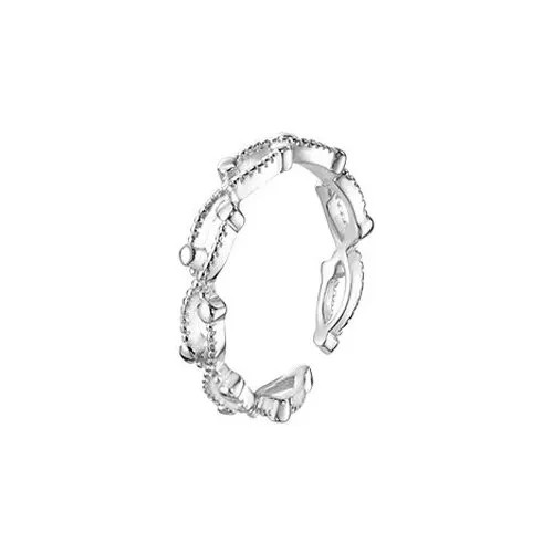Кольцо переплетенное WASABI jewell, безразмерное, серебряный