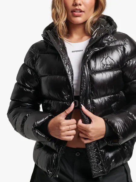 Спортивная куртка-пуховик Superdry Hooded Shine, черная