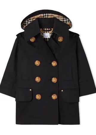 Burberry Kids непромокаемый тренч со съемным капюшоном