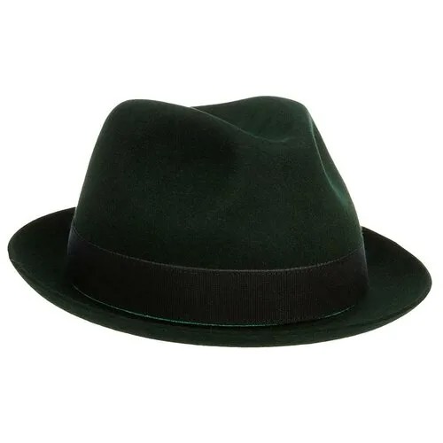Шляпа федора Christys, подкладка, размер 58, зеленый