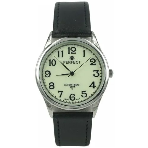Perfect часы наручные, мужские, кварцевые, на батарейке, кожаный ремень, японский механизм GX017-418-1