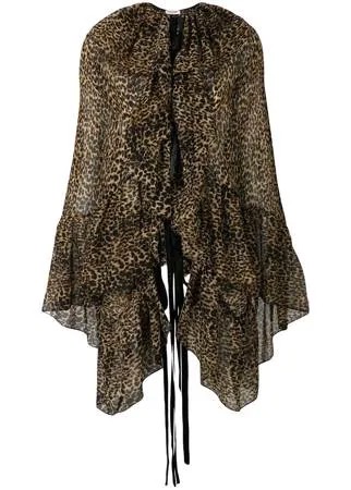 Saint Laurent блузка с леопардовым узором