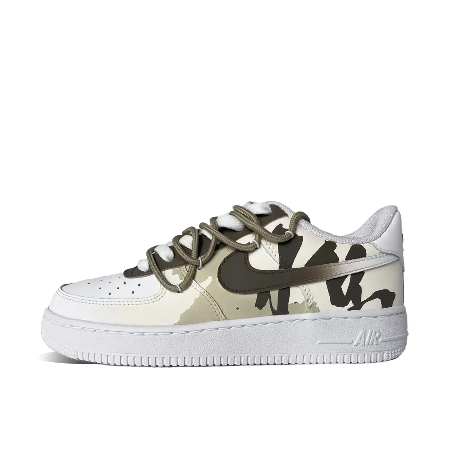Кроссовки Nike Air Force 1 Skateboarding Shoes Unisex Low-top White, хаки