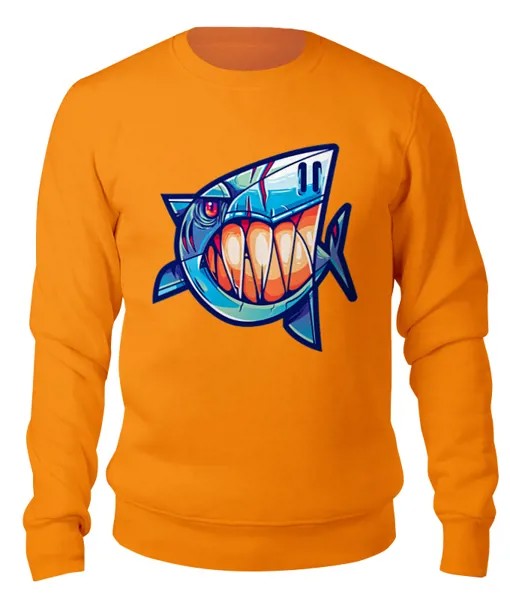 Свитшот унисекс Printio ?shark? оранжевый S