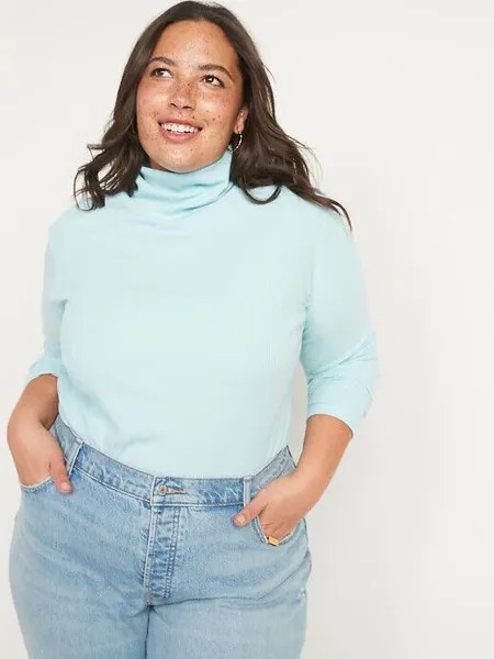 Женская водолазка в рубчик NWT Old Navy, керамический синий цвет, M