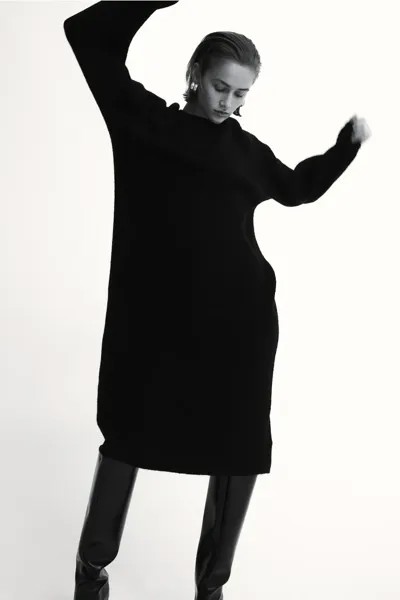 Вязанное платье H&M, черный