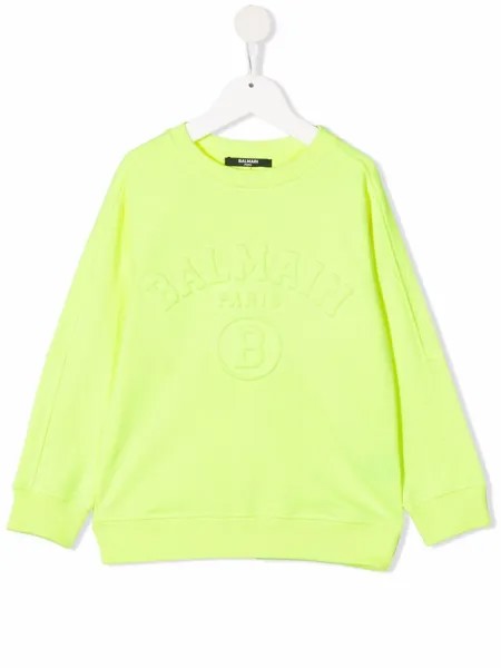 Balmain Kids толстовка с тисненым логотипом