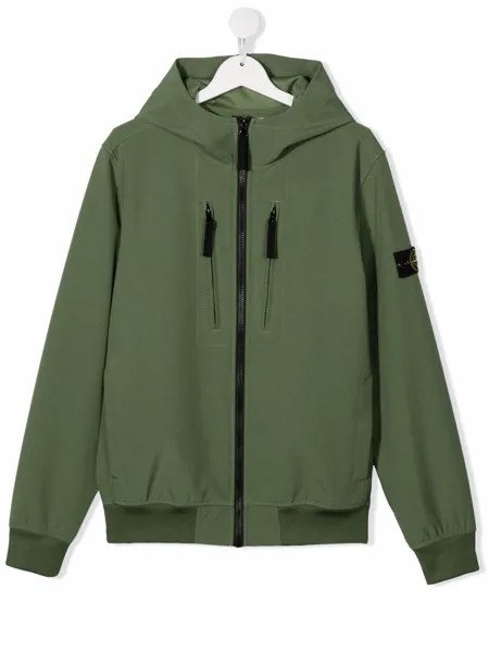 Stone Island Junior logo-patch sleeve jacket