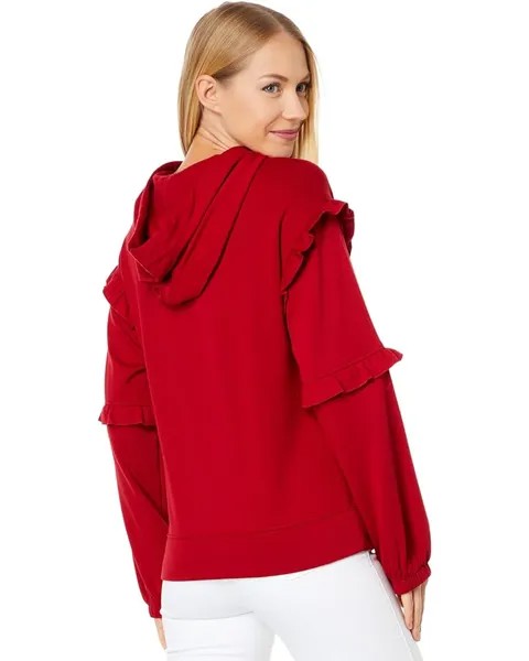 Толстовка Tommy Hilfiger Ruffle Sleeve Hoodie Sweatshirt, цвет Chili Pepper