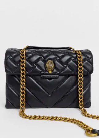 Черная кожаная сумка на плечо с ремешком-цепочкой Kurt Geiger London-Черный цвет