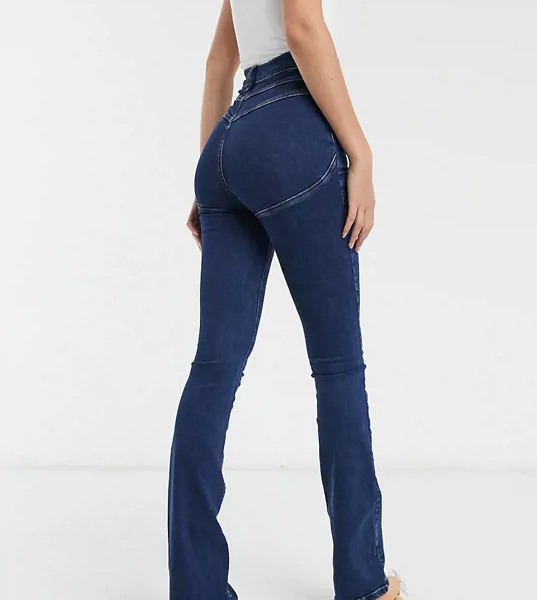 Расклешенные выбеленные джинсы с моделирующим эффектом и завышенной талией ASOS DESIGN Tall-Голубой