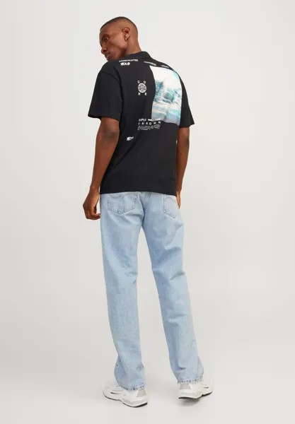 Футболка с принтом Jcoharry Tee Unisex Jack & Jones, черная