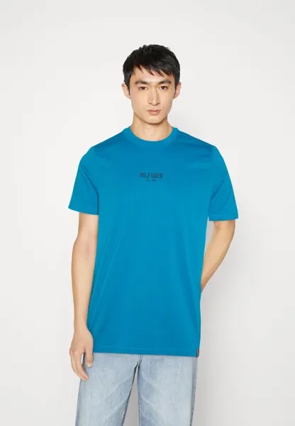 Базовая футболка ESSENTIAL LOGO TEE Tommy Hilfiger, лазурный цвет морской волны