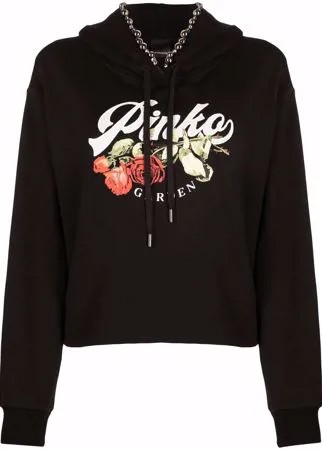 PINKO худи с кулиской и графичным принтом