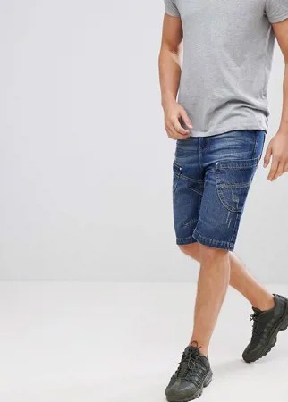 Темные джинсовые шорты со вставками Crosshatch-Темно-синий