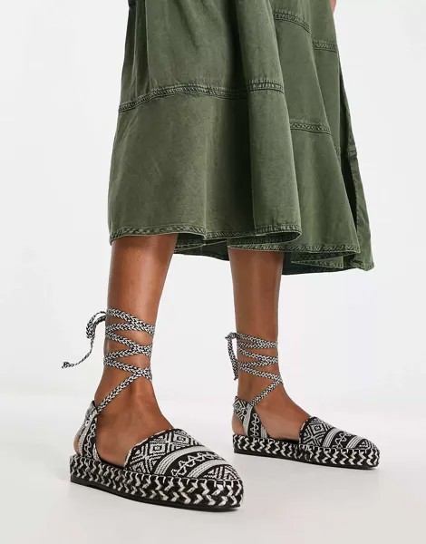 Черные плетеные эспадрильи с закрытым носком ASOS Justify
